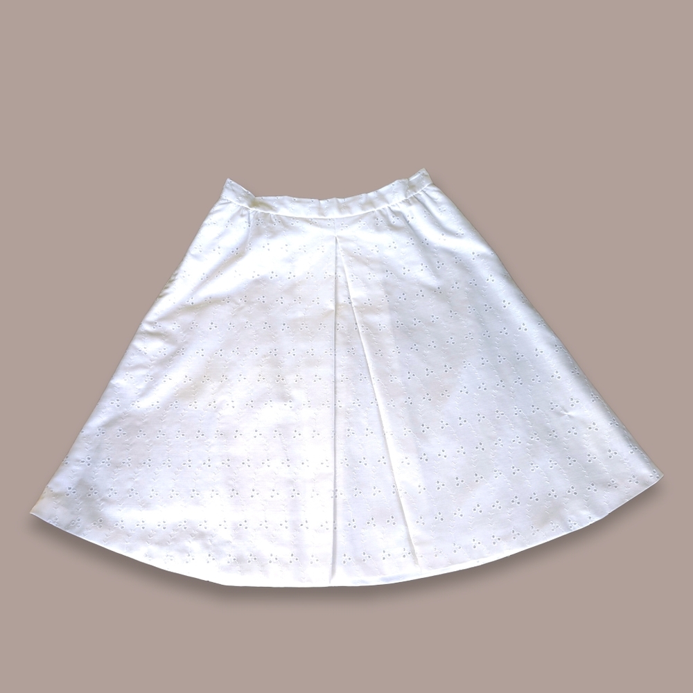 Vintage Skirt Eyelet Lace Full White